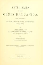 Cover of: Materialien zu einer Ornis Balcanica.