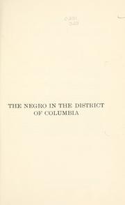 Cover of: The Negro in the District of Columbia. by Edward Ingle, Edward Ingle