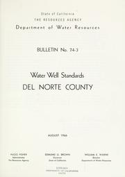 Cover of: Water well standards, Del Norte County.