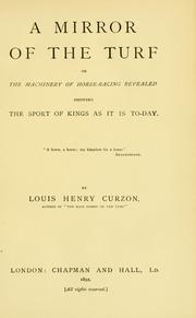 Cover of: A mirror of the turf: or, The machinery of horse-racing revealed, showing the sport of kings as it is to-day
