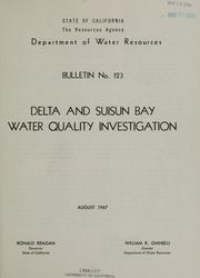 Cover of: Delta and Suisun Bay water quality investigation.