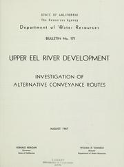 Cover of: Upper Eel River development: investigation of alternative conveyance routes.