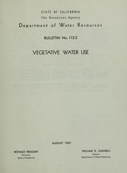 Cover of: Vegetative water use.