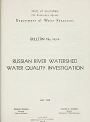 Cover of: Russian River watershed water quality investigation.