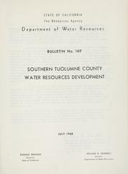 Cover of: Southern Tuolumne County water resources development.