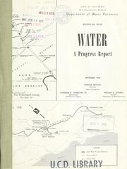 Cover of: Water, a progress report.