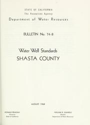 Cover of: Water well standards: Shasta County.