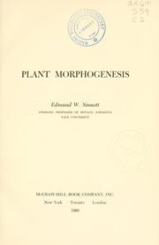 Cover of: Plant morphogenesis.