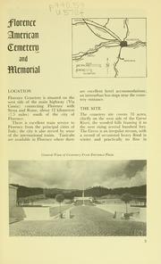 Cover of: Florence American Cemetery and memorial.