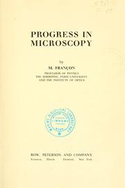 Cover of: Progress in microscopy.