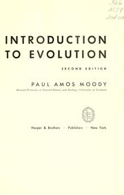 Cover of: Introduction to evolution. by Paul Amos Moody