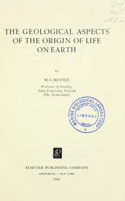 Cover of: The geological aspects of the origin of life on earth.