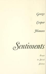 Cover of: Sentiments & activities by George Caspar Homans