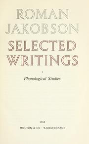 Cover of: Selected writings by Roman Jakobson