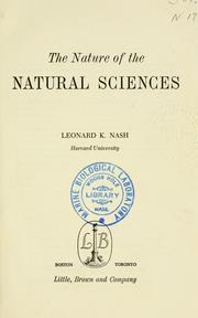 Cover of: The nature of the natural sciences.