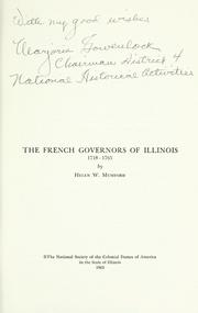 Cover of: The French governors of Illinois, 1718-1765 by Helen W. Mumford