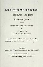 Cover of: Lord Byron and his works: a biography and essay.