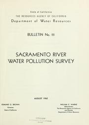 Cover of: Sacramento River water pollution survey. | California. Dept. of Water Resources.