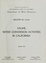 Cover of: Saline water conversion activities in California.