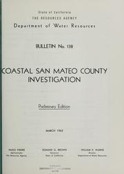 Cover of: Coastal San Mateo County investigation.