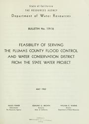 Cover of: Feasibility of serving the Plumas County Flood Control and Water Conservation District from the State Water Project.