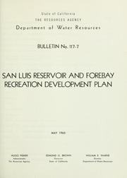 Cover of: San Luis Reservoir and Forebay recreation development plan.