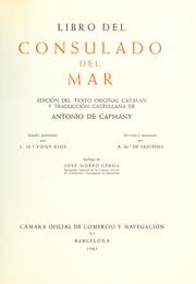 Cover of: Libro del consulado del mar.