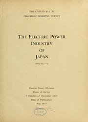 Cover of: The electric power industry of Japan, plant reports