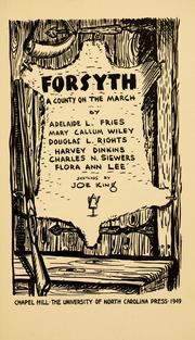 Cover of: Forsyth by by Adelaide L. Fries [and others] Sketches by Joe King.