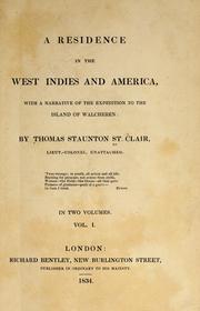 A residence in the West Indies and America by St. Clair, Thomas Staunton.