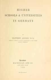 Cover of: Higher schools & universities in Germany.