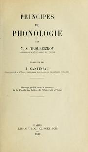 Cover of: Principes de phonologie.