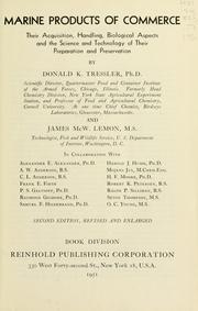 Marine products of commerce by Donald Kiteley Tressler