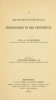 Cover of: An historico-critical introduction to the Pentateuch.