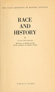 Race et histoire by Claude Lévi-Strauss