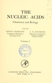 Cover of: The nucleic acids: chemistry and biology.
