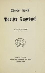 Cover of: Pariser Tagebuch.