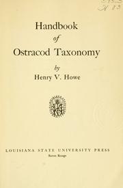 Cover of: Handbook of ostracod taxonomy. by Henry V. Howe