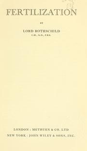 Cover of: Fertilization. by Victor Rothschild, 3rd Baron Rothschild