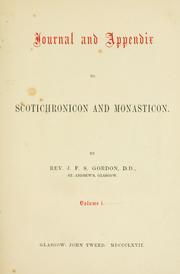 Cover of: Journal and appendix to Scotichronicon and Monasticon.