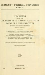 Cover of: Communist political subversion.: Hearings