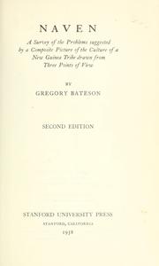 Cover of: Naven by Gregory Bateson