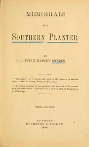 Cover of: Memorials of a southern planter.