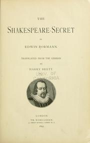 Cover of: The Shakespeare-secret