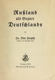 Cover of: Russland als gegner Deutschlands