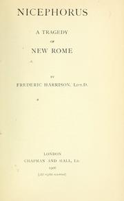Cover of: Nicephorus: a tragedy of new Rome
