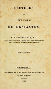Cover of: Lectures on the book of Ecclesiastes.