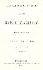 Cover of: Genealogical sketch of the Bird family by Isaac Bird, Isaac Bird