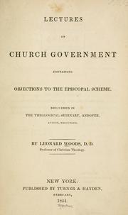 Cover of: Lectures on church government by Woods, Leonard