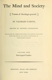 Cover of: The mind and society by Vilfredo Pareto